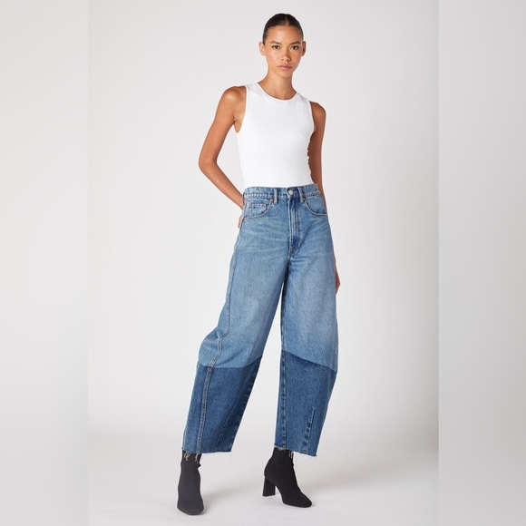 NWT BLANK NYC Denim Barrel Leg Jean in Back Up Dancer Sz 26 - Picture 1 of 14